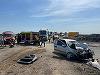 Accident pe şantierul autostrăzii Ploieşti – Buzău / Un autoturism şi un camion au intrat în coliziune