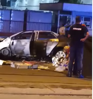Accident grav în Ploieşti - Doi tineri au murit carbonizaţi - VIDEO, FOTO