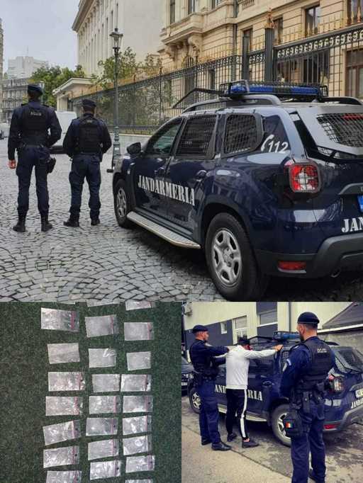 Tânăr prins de jandarmi cu 26 de plicuri cu un praf alb, în centrul Capitalei/ El este cercetat pentru trafic de droguri
