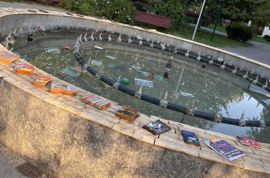 Bărbat surpris în imagini când vandaliza o căsută cu cărţi dintr-un parc din Sectorul 6 / Primăria a depus plângere la Poliţie - FOTO

