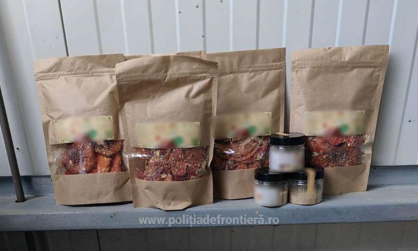 Suceava: 240 de comprimate obţinute dintr-o ciupercă ce conţine substanţe interzise, descoperite de poliţiştii de frontieră în bagajele unui şofer ucrainean - FOTO
