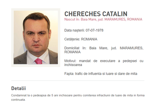 UPDATE - Cătălin Cherecheş, condamnat la 5 ani de închisoare, a ieşit din ţară vineri dimineaţă prin punctul de frontieră Petea, sub identitatea unei rude