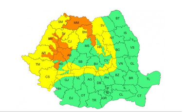 ANM - Cod portocaliu de precipitaţii în judeţul Maramureş şi în zona montană a judeţelor Bistriţa – Năsăud, Mureş, Bihor, Arad, Hunedoara, Alba, Cluj, Sălaj şi Satu Mare / Cum va fi vremea de 1 Decembrie în Bucureşti
