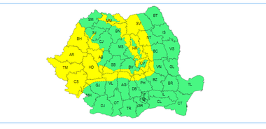 ANM - Cod galben de vânt în Banat şi Crişana şi în Carpaţii Occidentali şi Meridionali, la peste 1.700 de metri altitudine / Vremea va intra într-un proces de răcire semnificativă, începând cu regiunile vestice - HARTA