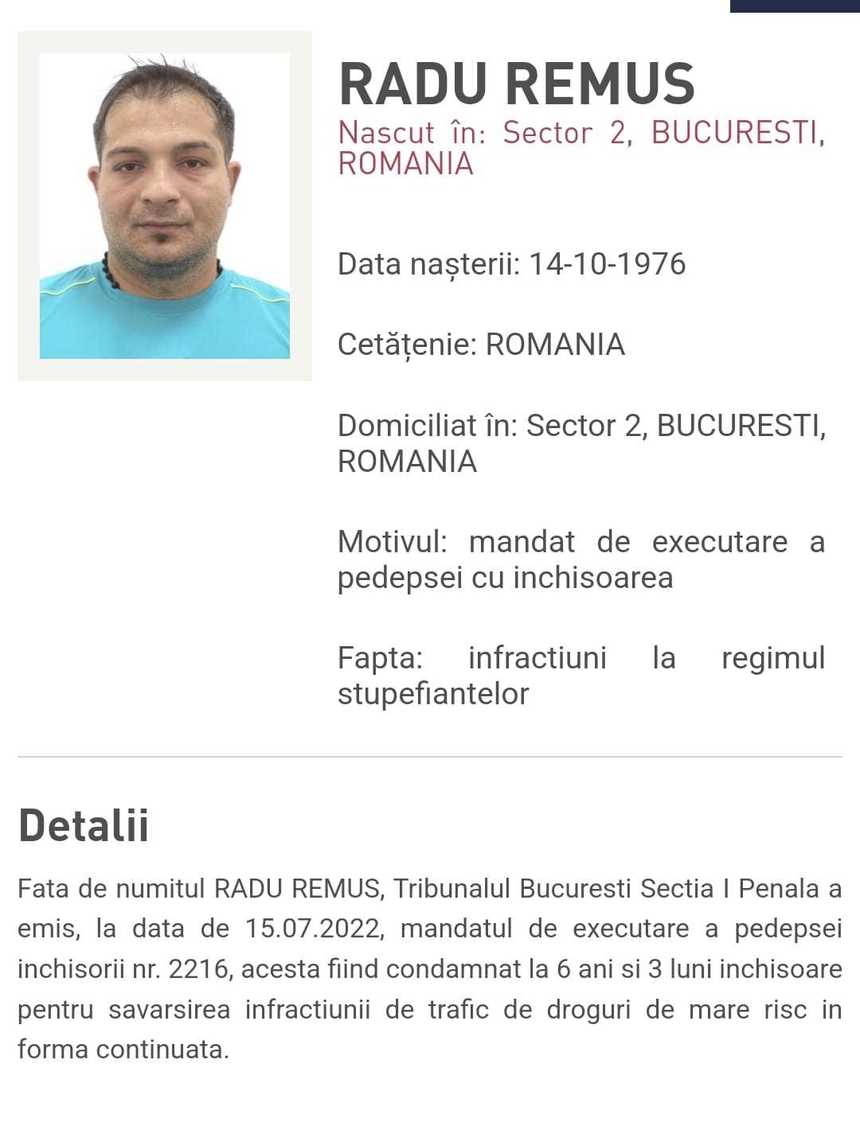 Doi membri ai clanului ”Cocalarii”, condamnaţi la închisoare pentru trafic de droguri, prinşi de poliţiştii din Bucureşti