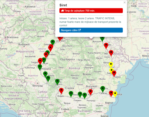 Aglomeraţie la ieşirea din ţară prin Vama Siret – Camioanele aşteaptă peste 700 de minute / Coloană de 30 de kilometri / 720 de minute timp de aşteptare la Vama Halmeu