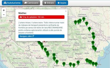 Aglomeraţie la ieşirea din ţară la punctele de trecere a frontierei de la graniţa cu Ungaria. Două ore şi jumătate, timpul de aşteptare la Nădlac
