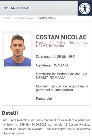 UPDATE - Bărbat din Neamţ condamnat în iunie 2023 la 8 ani de închisoare pentru că a violat o fetiţă de 13 ani, prins la Roma / El fusese în arest la domiciliu şi i s-a permis, prin decizie a instanţei, să plece la locul de muncă