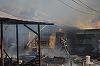 Puternic incendiu la un depozit de fructe din Brăila - FOTO