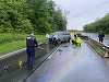 Hunedoara: Şapte bărbaţi, răniţi după ce microbuzul în care se aflau a intrat într-un parapet/ Traficul pe DN 7 este blocat - FOTO