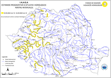 Cod galben de viituri, până vineri, în mai multe bazine hidrografice / Fenomenele se pot produce cu probabilitate şi intensitate mai mare pe unele râuri mici din judeţele Caraş-Severin şi Timiş