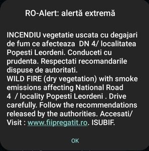 UPDATE - Ilfov - Incendiu puternic la Popeşti Leordeni. Rafalele de vânt au direcţionat flăcările la o locuinţă şi la o autospecială a pompierilor / Membrii echipajului nu au fost în pericol / Incendiul a fost localizat / Dispozitiv redus - FOTO, VIDEO