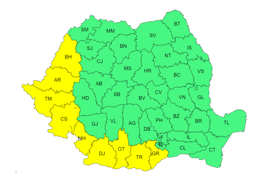 Meteorologii anunţă caniculă care se extinde treptat în majoritatea zonelor ţării până la finalul săptămânii viitoare - Au fost emise două avertizări cod galben / Temperaturile vor depăşi 37 de grade - HARTA