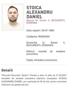 Român de pe lista Most Wanted, adus în ţară de poliţiştii din Bucureşti / Alexandru Daniel Stoica este acuzat de spălare de bani