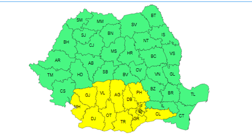 Nouă avertizare de caniculă – Cod galben în Bucureşti şi 12 judeţe, duminică şi luni / Temperaturi între 34 şi 37 de grade / În majoritatea regiunilor va fi cald