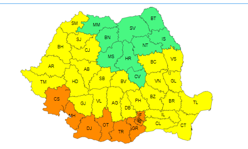 Meteorologii anunţă că valul de caniculă se intensifică – Cod galben şi portocaliu emis pentru vineri / În judeţele Caraş-Severin, Mehedinţi, Dolj, Olt, Teleorman, Giurgiu, Ilfov şi în municipiul Bucureşti se ajunge la 39 de grade