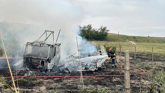 Tulcea: 80 de stupi şi camionul în care erau depozitaţi au ars într-un incendiu 