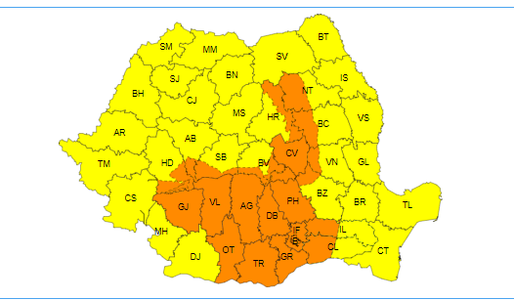 Cod galben de ploi, începând de sâmbătă, în mai multe zone / De duminică, ploile se extind în toată ţara / Cod portocaliu, cu precipitaţii ce depăşesc 100 de litri pe metru pătrat / Vremea se răceşte semnificativ / La munte, lapoviţă şi ninsoare

