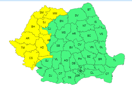 Meteorologii au actualizat prognoza pentru următoarele două zile – Cod galben şi portocaliu de ploi în mai multe zone ale ţării / Vremea se va răci semnificativ / La altitudini mari, lapoviţă şi ninsoare