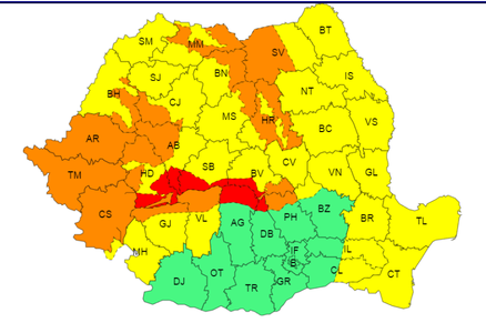 Vremea se înrăutăţeşte de la noapte – Vântul va sufla cu putere în cea mai mare parte a ţării şi se extind ninsorile / Cod roşu de viscol puternic şi ninsori abundente în zona înaltă a Carpaţilor Meridionali şi local în Carpaţii Occidentali şi Orientali