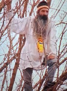 Stegarul Dac, cunoscut susţinător al lui Călin Georgescu, a coborât după mai bine de 24 de ore din copacul de lângă Arestul Central, în care se urcase cu o zi în urmă/ Aflat acum în custodia poliţiştilor, va fi dus la audieri