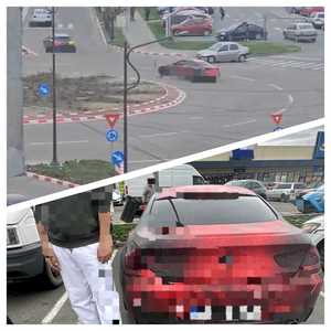 Tănăr de 26 de ani, amendat, după ce a fost filmat când făcea drifturi în sensul giratoriu din zona unui supermarket din municipiul Focşani / I-a fost suspendat dreptul de a conduce pentru 30 de zile