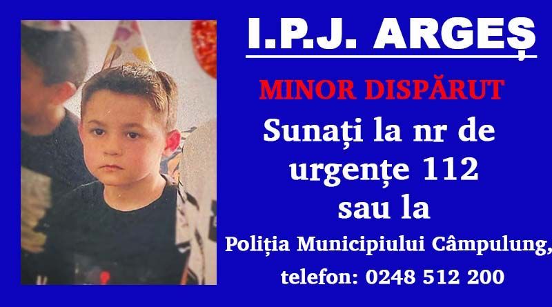 UPDATE - Argeş: Copil de 6 ani, dispărut din zona blocului în care locuieşte în Câmpulung /  Amplă acţiune de căutare / A fost găsit pe stradă