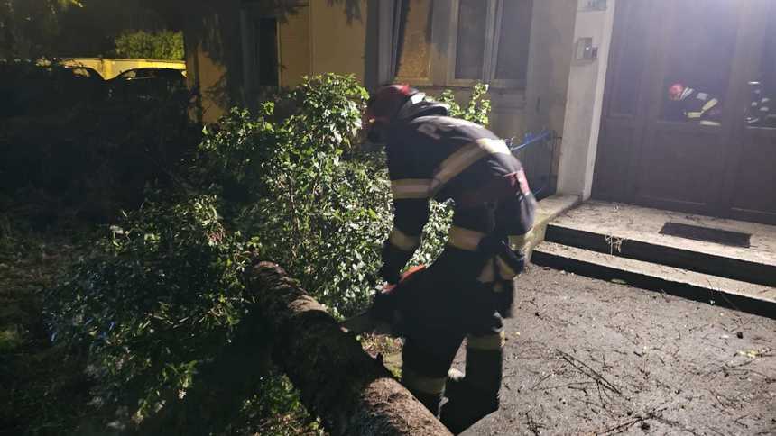 Mureş: 120 de apeluri la 112 în urma furtunii / 28 de intervenţii în derulare / O persoană a fost lovită de fulger