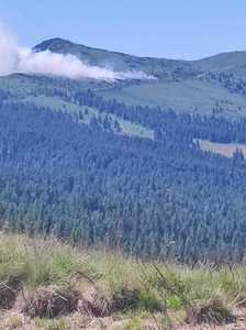 Vâlcea: Incendiu de vegetaţie şi fond forestier, în localitatea Câineni / Sunt mai multe focare, deocamdată nu se poate estima suprafaţa afectată
