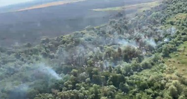 Tulcea: Pompierii acţionează pentru stingerea ultimelor focare ale incendiului din apropierea localităţii Chilia - FOTO
