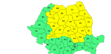 Noi avertizări cod galben emise de către meteorologi – Caniculă în mai multe zone ale ţării, unde temperaturile trec de 37 de grade / Instabilitate în Transilvania, Moldova, local în Maramureş şi nordul Munteniei, dar şi în zona montană