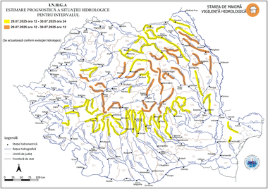 Avertisment al hidrologilor - Viituri şi creşteri de debite pe râuri din majoritatea regiunilor ţării / Judeţele Suceava şi Neamţ, afectate deja de inundaţii puternice, vizate de noi avertizări