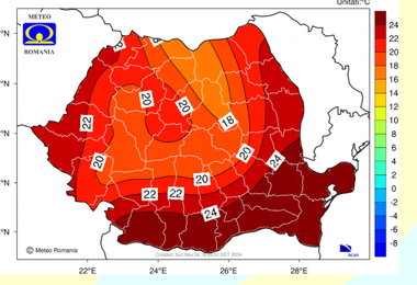 Temperaturi mai ridicate decât normalul perioadei în cea mai mare parte a ţării, în următoarele patru săptămâni / În primele două săptămâni ale intervalului ploile vor fi deficitare