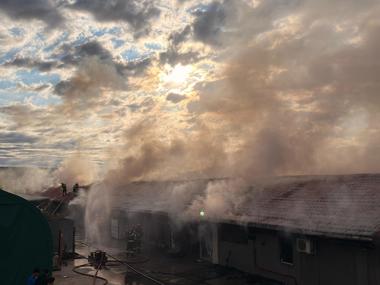 Incendiu în apropierea Capitalei. Arde un depozit de mase plastice din Buftea - FOTO, VIDEO