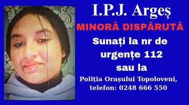 Argeş: Fată de 14 ani, căutată de poliţişti după ce a plecat de acasă/ Verificările arată că ea s-ar putea afla în judeţul Ilfov