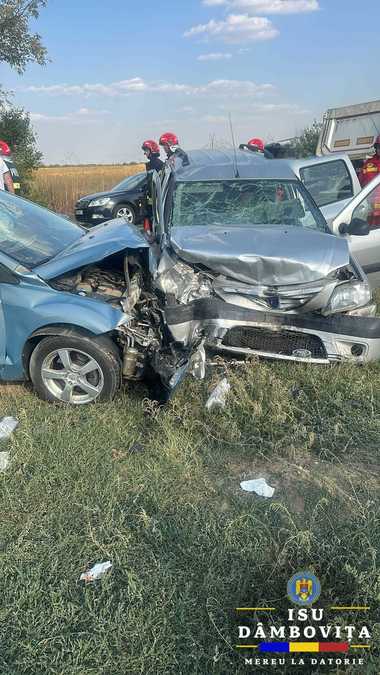 UPDATE - Accident pe DN 1 A, în judeţul Dâmboviţa – Şapte persoane sunt transportate la spital 