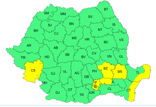 Meteorologii au actualizat prognoza – Răcire accentuată a vremii în următoarele zile / Cod galben de vânt puternic, joi, în Bucureşti şi mai multe judeţe