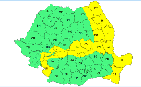 Meteorologii anunţă vânt puternic în Carpaţii Meridionali şi în Carpaţii de Curbură / La peste 1700 de metri altitudine, vântul va sufla cu 120 de kilometri la oră / Cod galben în Moldova, Dobrogea, sud-estul Transilvaniei şi vestul Olteniei