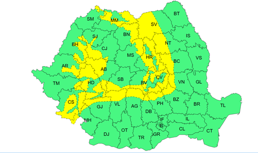 Meteorologii anunţă precipitaţii în cea mai mare parte a ţării, cu depunere consistentă de zăpadă în zonele montane / Cod galben de vânt puternic, de joi seară în zonele montane / Vremea în Bucureşti 