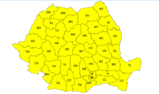 Vreme deosebit de rece până miercuri / Cod galben de ger, în noaptea de luni spre marţi, în toată ţara / Va continua să ningă, fiind aşteptat strat nou de zăpadă de până la 10 centimetri / De marţi seară, se aşteaptă polei

