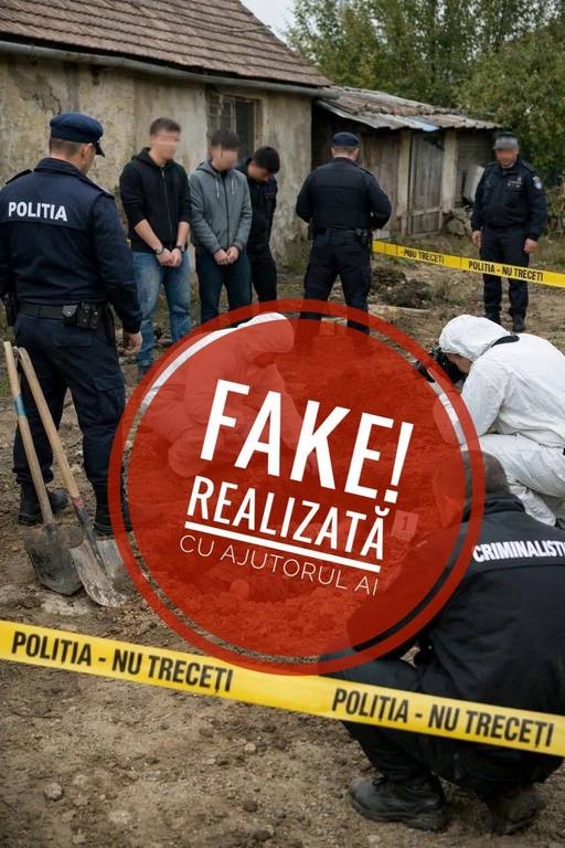 Avertisment al Poliţiei Române: Atenţie la dezinformare! O fotografie realizată 100% cu inteligenţa artificială, apărută în urma cazului din judeţul Timiş


