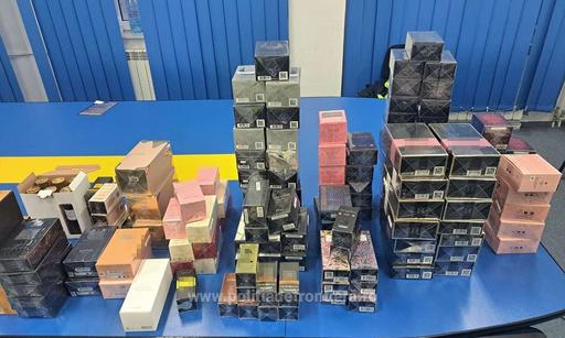 Produse contrafăcute, în valoare de peste 14,3 milioane de lei, confiscate în decurs de o săptămână de poliţiştii de frontieră din Giurgiu