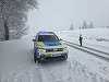 Ninge abundent pe DN 67 C Novaci – Rânca / Drumarii recomandă turiştilor să nu se aventureze fără lanţuri antiderapante / Filtru al Poliţiei - FOTO / VIDEO 