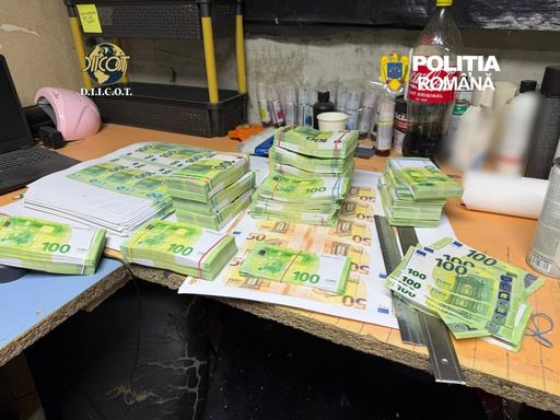 Fabrică de bani falşi în Suceava – Trei persoane au fost reţinute / Ar fi tipărit 2 milioane de euro, cea mai mare parte fiind distribuiţi în Bulgaria / ”Fabrica”, într-un imobil în construcţie din localitatea Burla