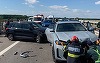 Trafic rutier blocat pe autostrada A3, pe sensul spre Bucureşti, din cauza unui accident în lanţ cu şapte maşini/ O persoană a fost rănită/ Circulaţia, deviată spre DN1 - FOTO