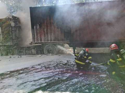 Autovehicul încărcat cu două tone de hârtie, în flăcări pe DN 7/ Traficul rutier, întrerupt temporar/ Pompierii au stins focul, însă cabina camionului şi hârtia au ars complet, iar semiremorca în proporţie de 50%/ Şoferul a inhalat fum - FOTO VIDEO