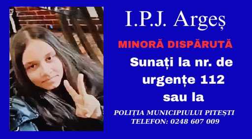 UPDATE - Fată de 13 ani, dispărută din Piteşti / Se bănuieşte că ar fi fost prezenţa unui băiat fără adăpost, bănuit de comiterea mai multor infracţiuni / Fata a fost găsită / Se continuă ancheta – FOTO