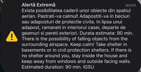 Încă un mesaj RO-Alert în judeţul Tulcea