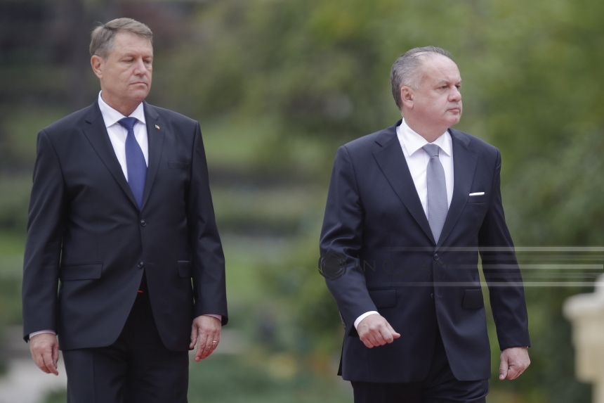Klaus Iohannis l-a primit la Palatul Cotroceni pe preşedintele Slovaciei, Andrej Kiska - FOTO
