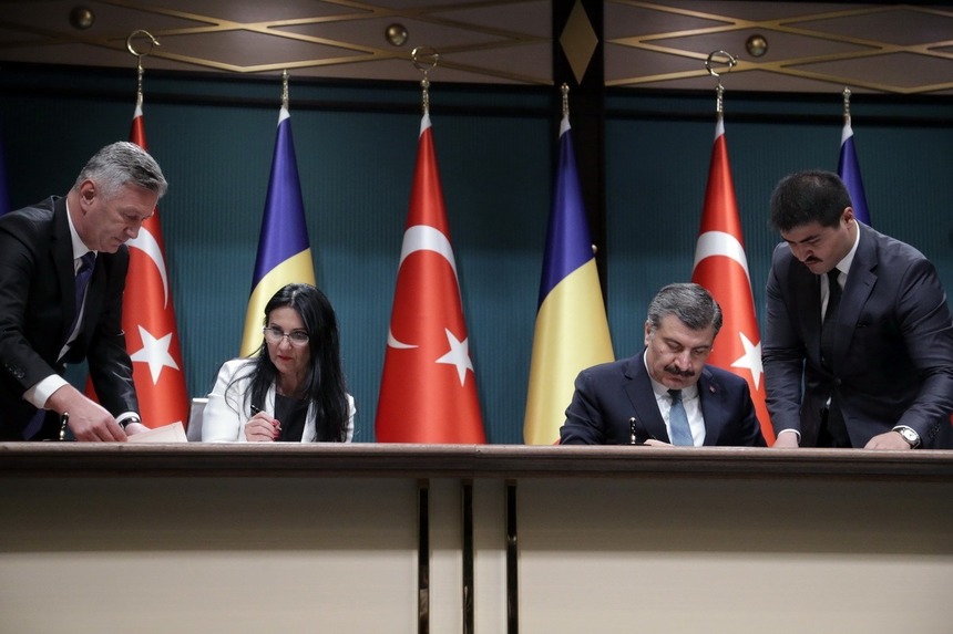 Acord între guvernele României şi Turciei privind cooperarea în domeniul sănătăţii şi al ştiinţelor medicale, semnat de miniştrii sănătăţii din cele două ţări